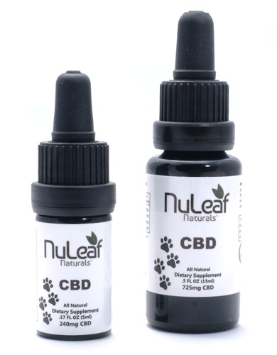 NuLeaf full spectrum cbd cannabis oil bottles 