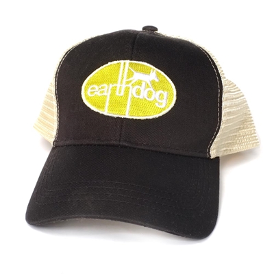 earthdog eco friendly trucker hat with embroidered logo patch