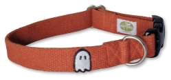 limited earthdog hemp adjustable collar in harvest orange with ghost patch