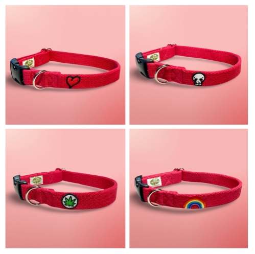 earthdog limited drop solid hemp leash in fire red colorway