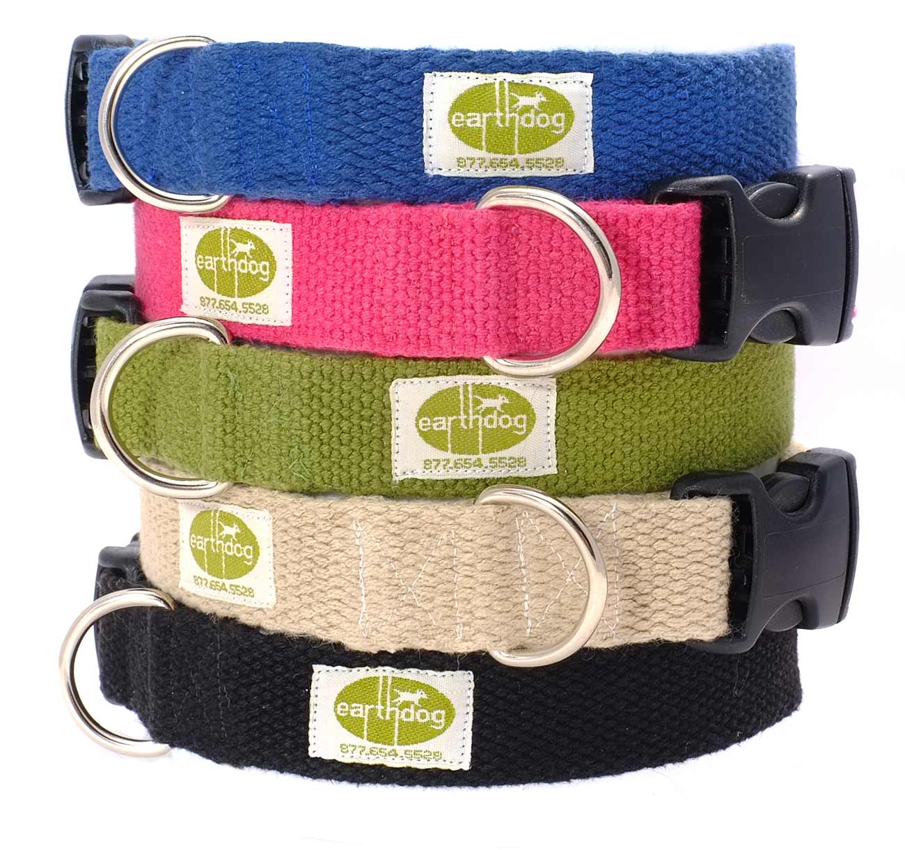 earthdog natural hypoallergenic adjustable hemp dog collars in 6 colors