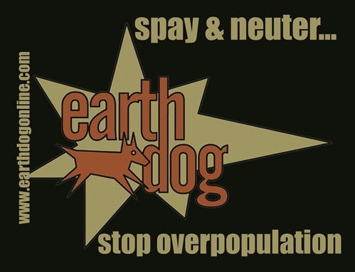 earthdog spay neuter sticker in vintage logo style